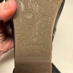 Dansko Shirley Zip Wedge Black Leather Womens Boots Booties EU 40/US 9.5